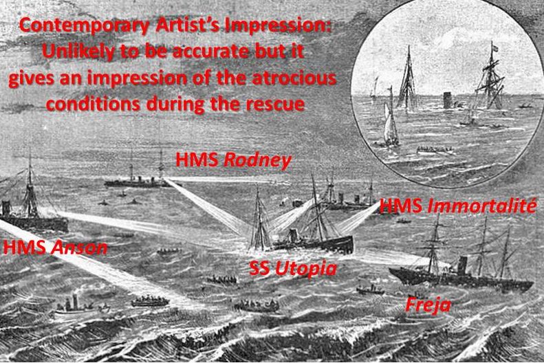 Disaster at Gibraltar - SS Utopia and HMS Anson, 1891 - dawlish chronicles